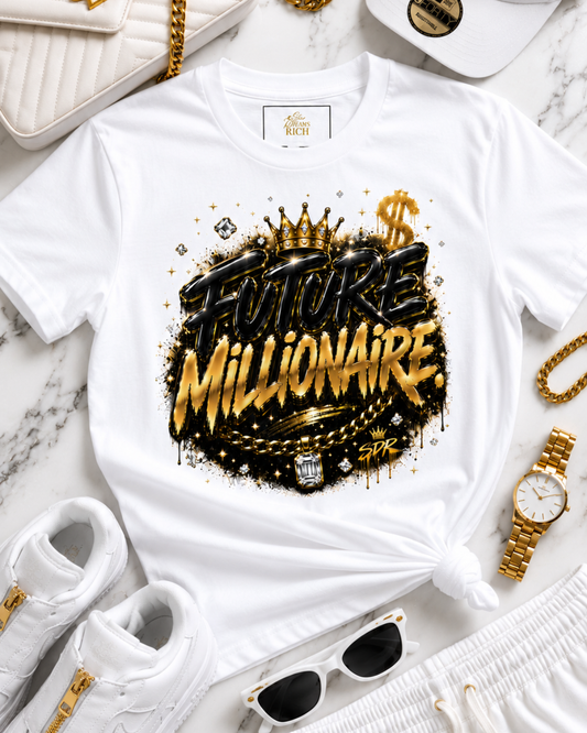 Future Millionaire Statement Tee - Black & Gold