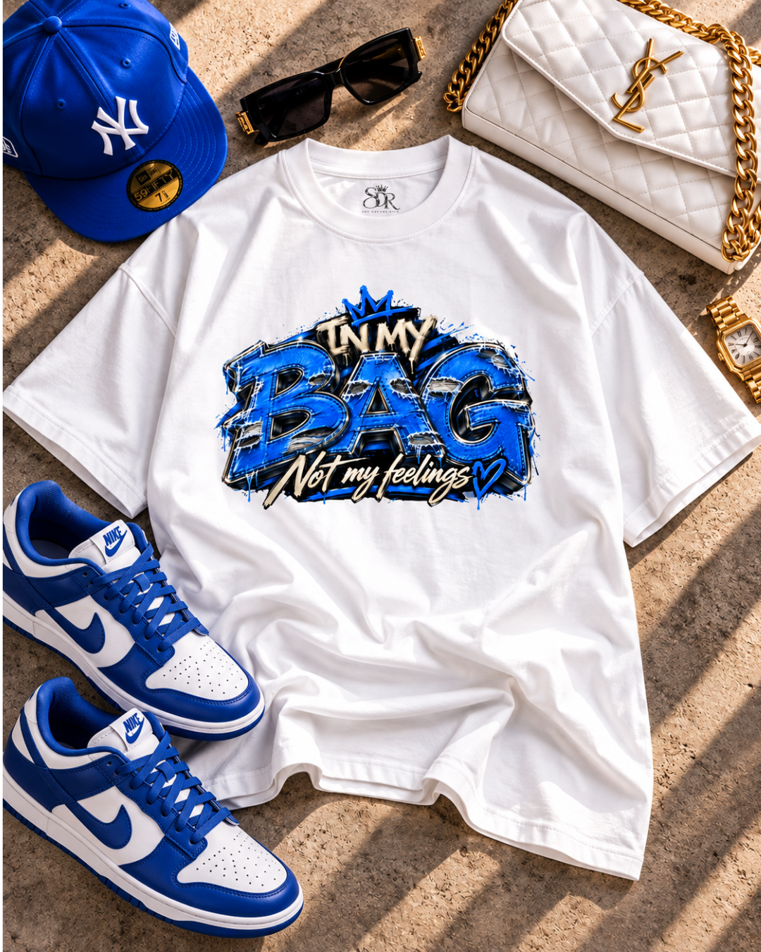 In My Bag Not My Feelings Heavyweight Graphic Tee - Cobalt Edition