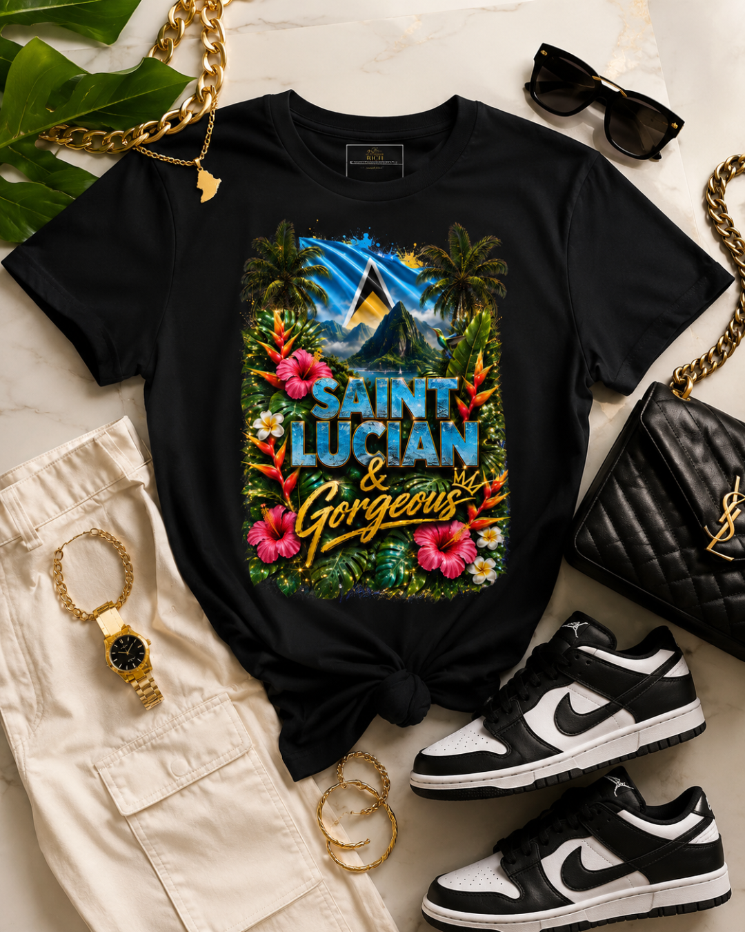 Saint Lucian & Gorgeous Statement Tee